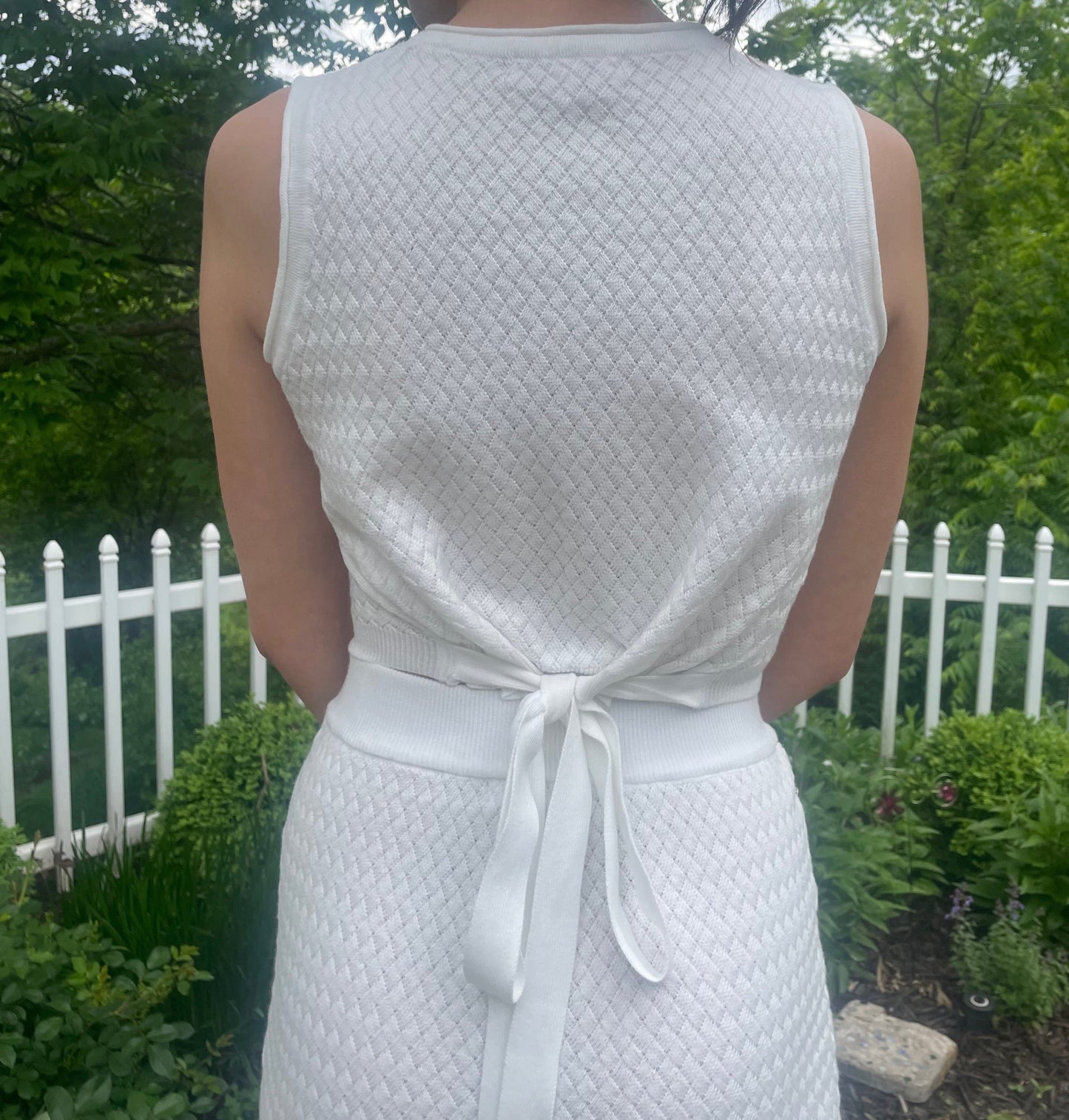 Diamond Pattern Sleeveless Top