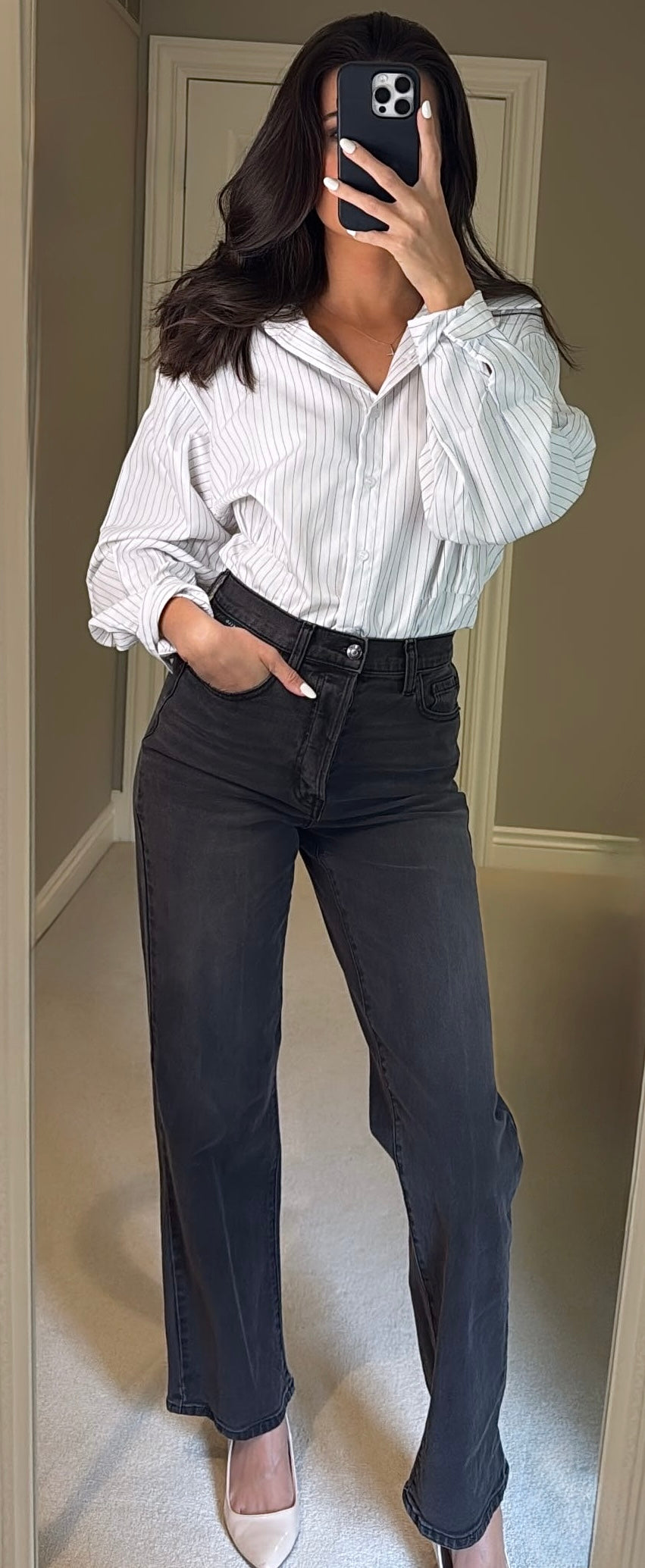 Pinstripe Button-Down Shirt