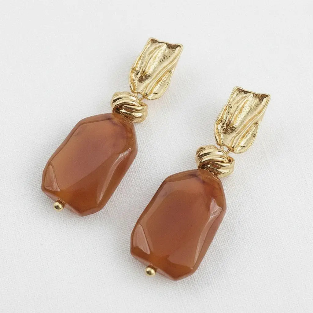 Amber Statement Drop Earrings