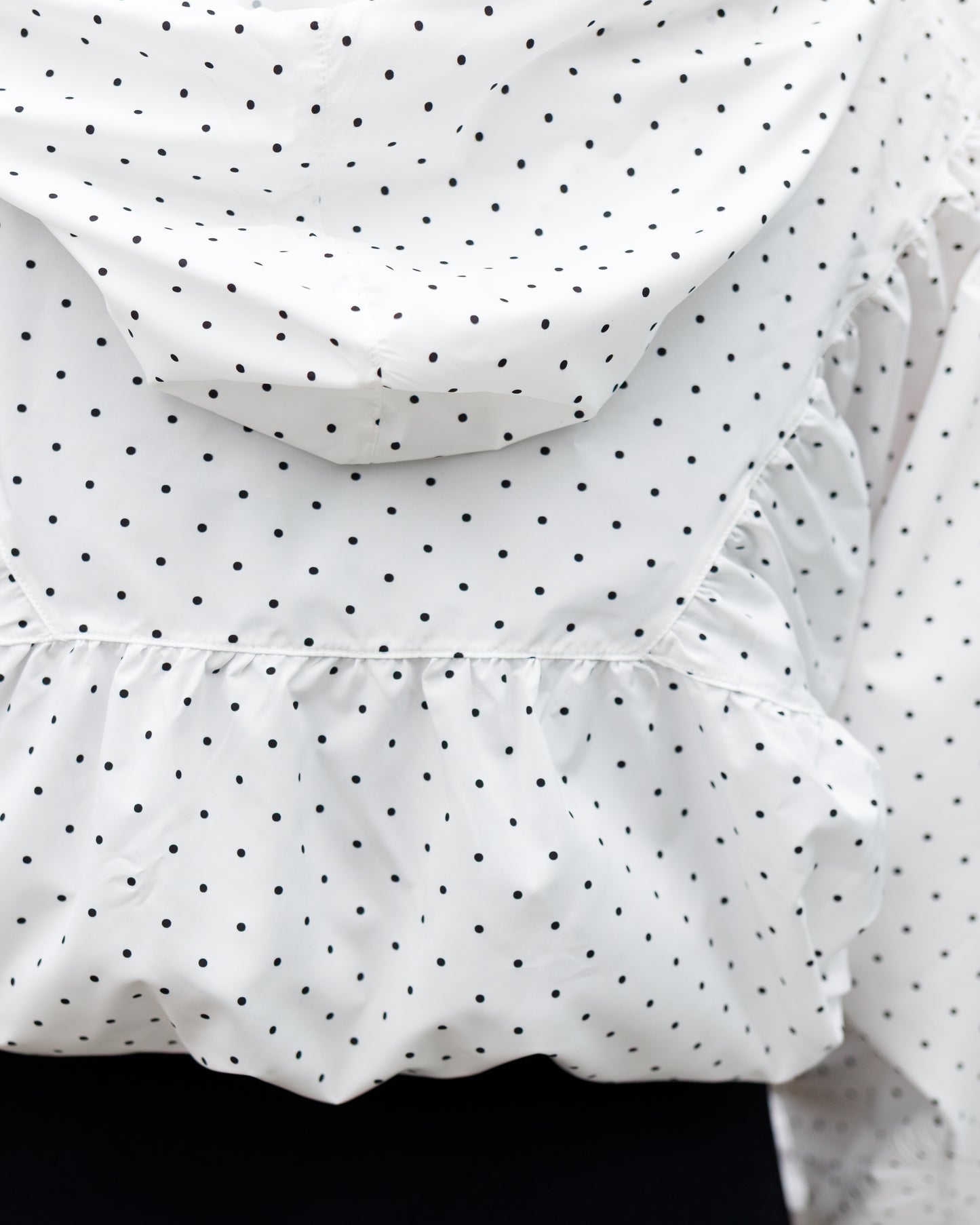 Polka Dot Windbreaker Jacket – Black/White