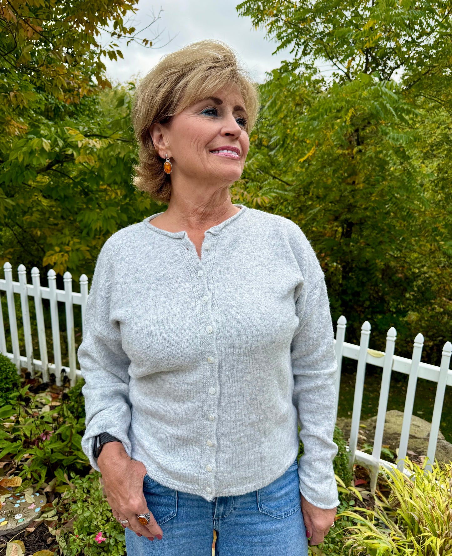 Classic Grey Button-Down Cardigan