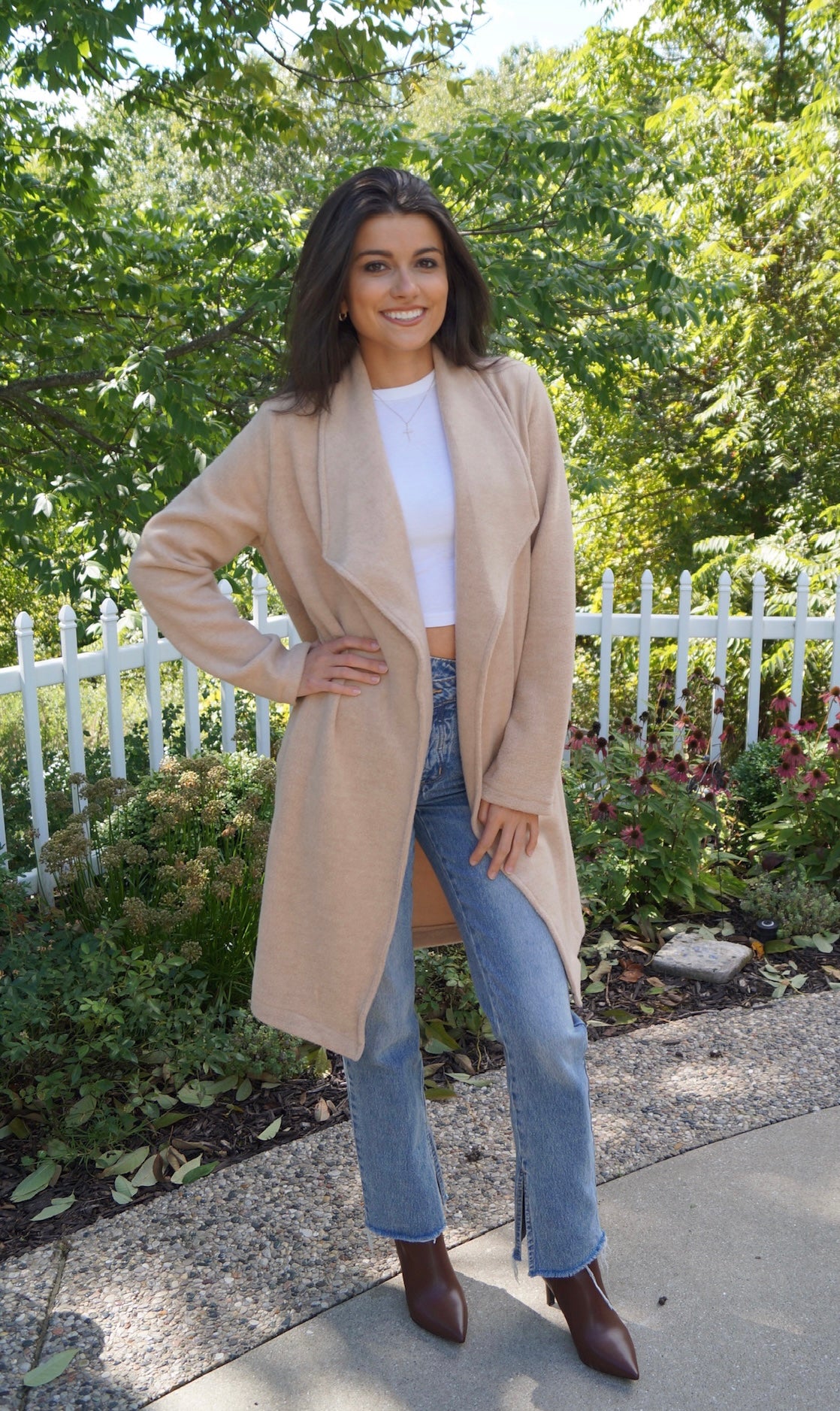 Amber Open Front Knit Coat Jacket