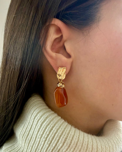 Amber Statement Drop Earrings