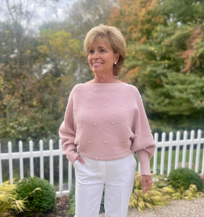Dainty Pearl Embellished Sweater