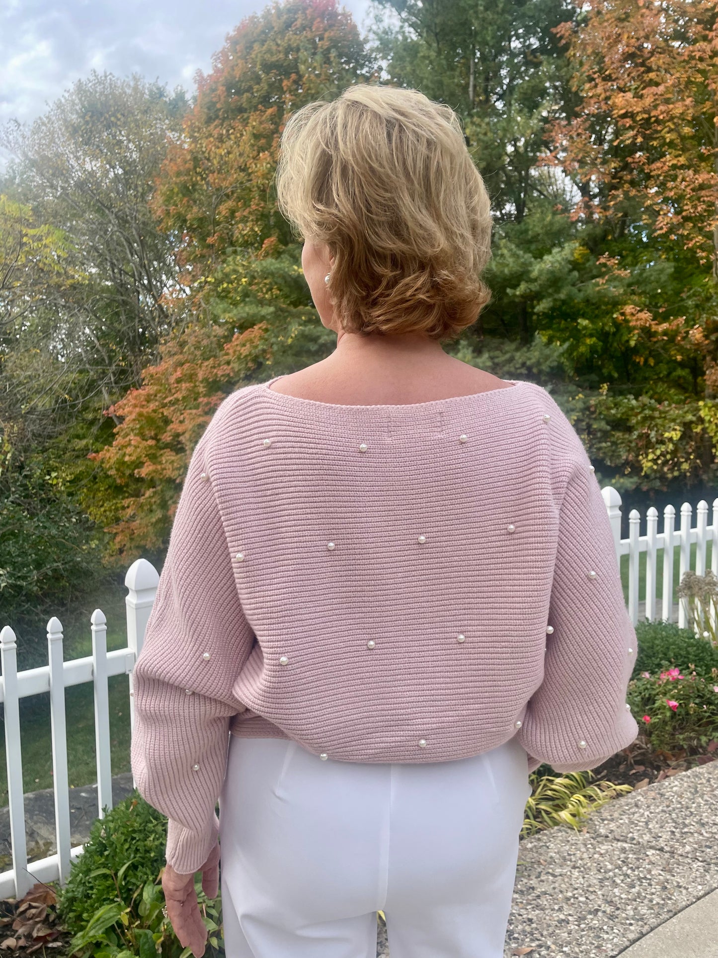 Dainty Pearl Embellished Sweater