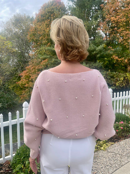 Dainty Pearl Embellished Sweater