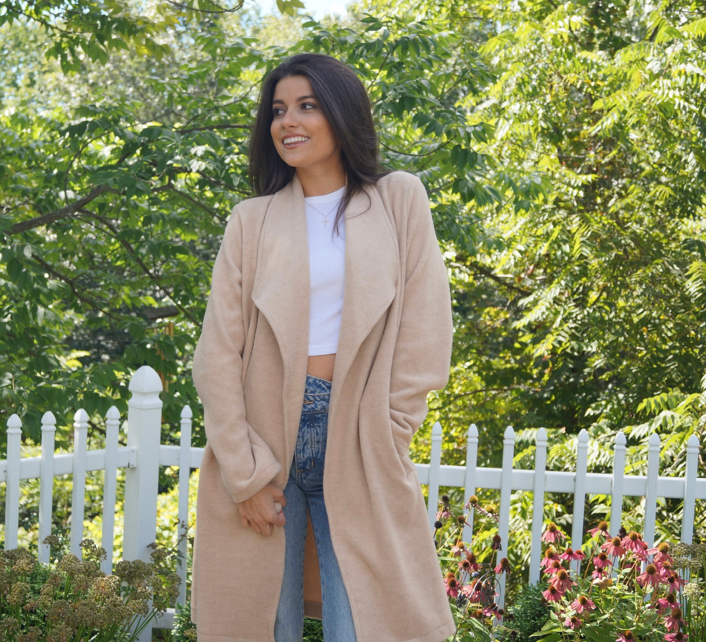 Amber Open Front Knit Coat Jacket