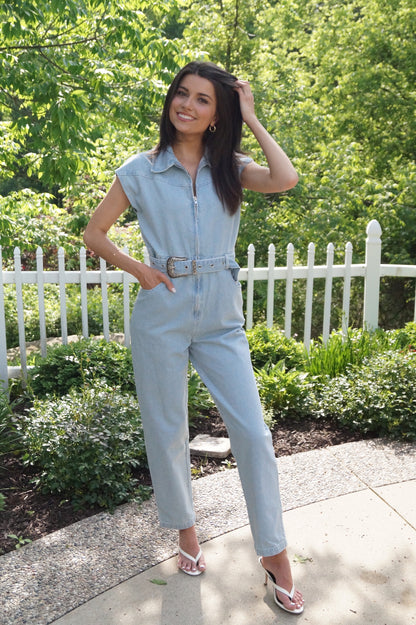Nashville Belted Zip Up Jumpsuit