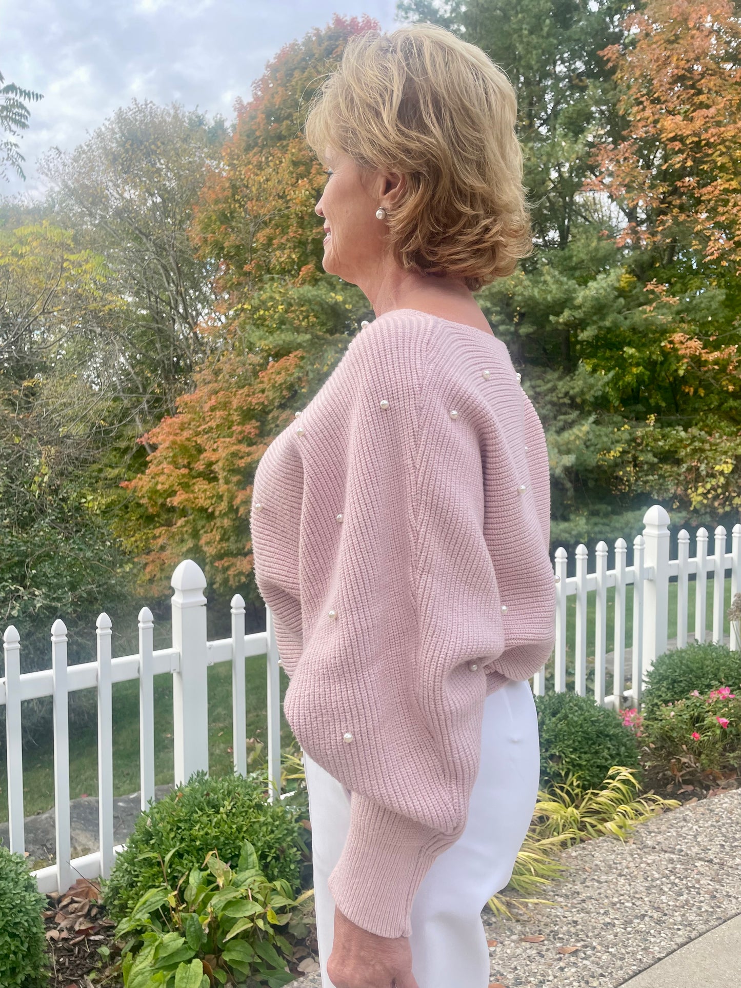 Dainty Pearl Embellished Sweater