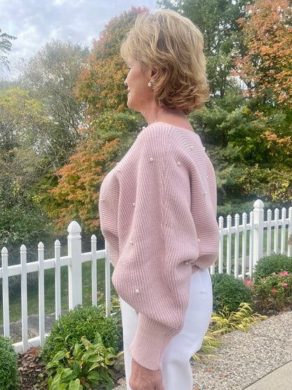 Dainty Pearl Embellished Sweater