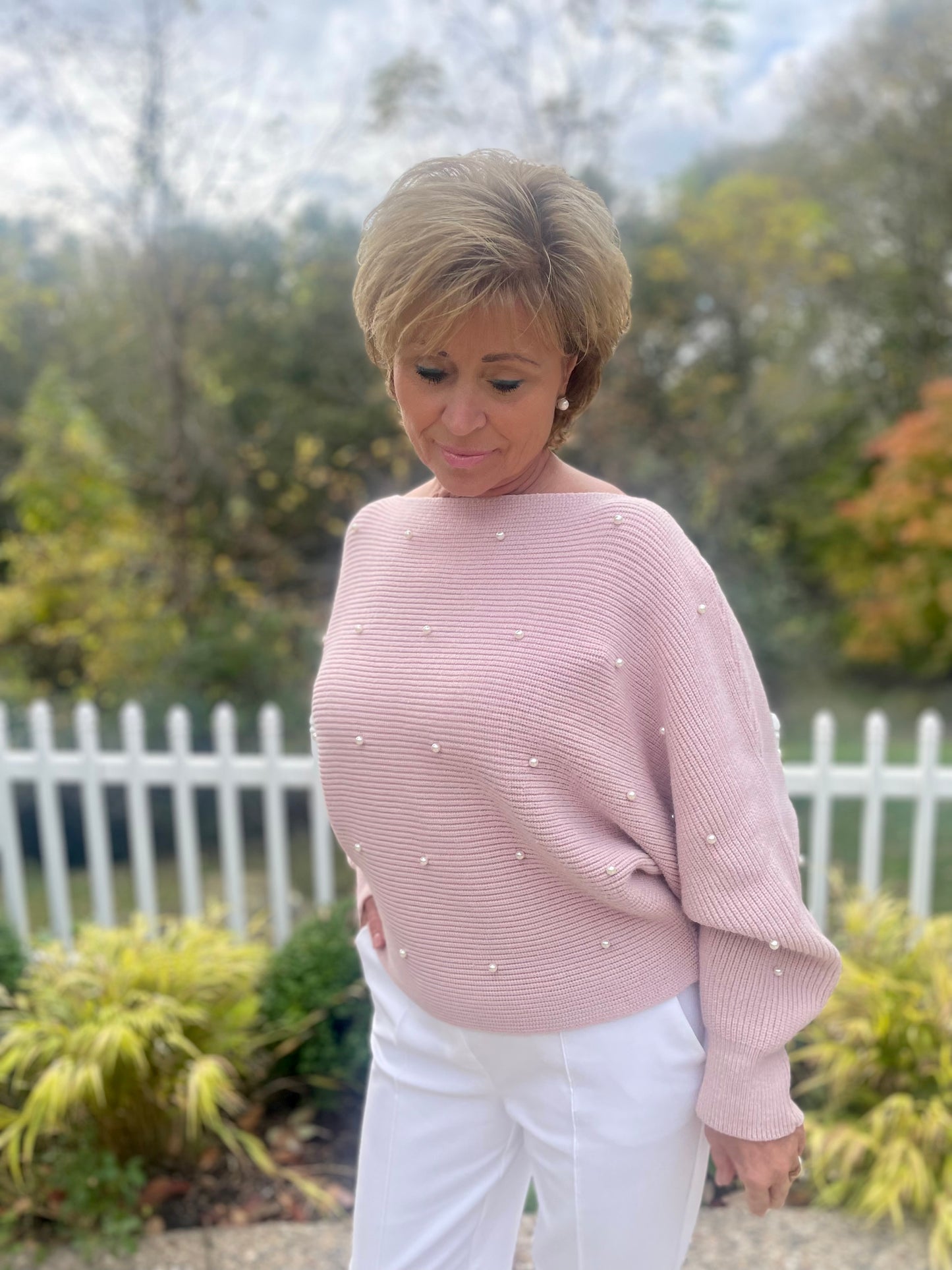 Dainty Pearl Embellished Sweater
