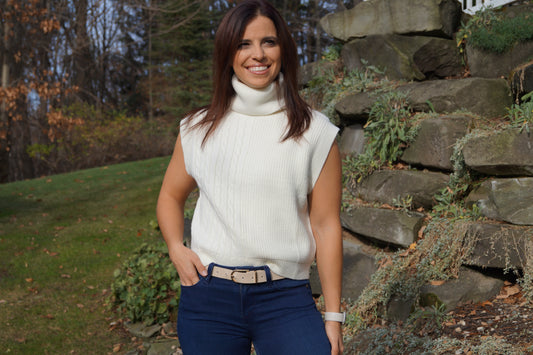 Multi Pattern Turtleneck Sweater