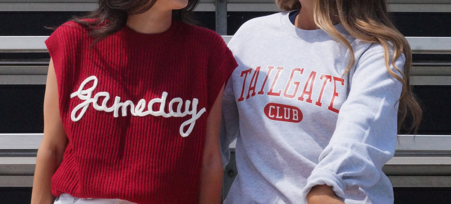 Game Day Embroidered Sleeveless Sweater Vest