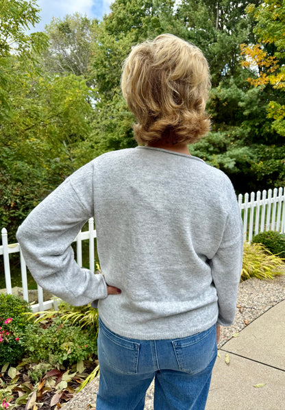 Classic Grey Button-Down Cardigan