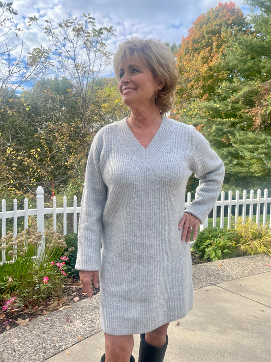 Vienna V-Neck Sweater Dress