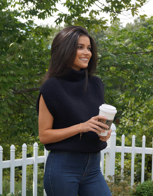 Autumn Turtleneck Sweater Knit Vest
