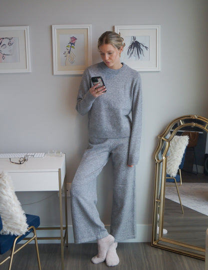 Cozy Knit Lounge Set (heather grey)