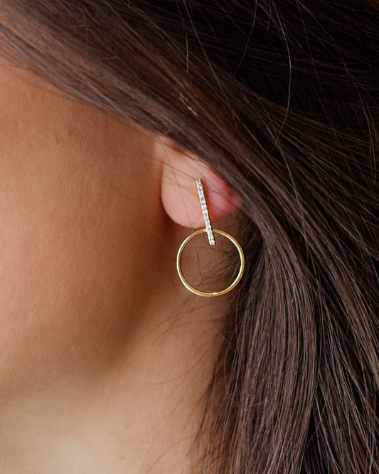 Luxe Circle & Bar Studs