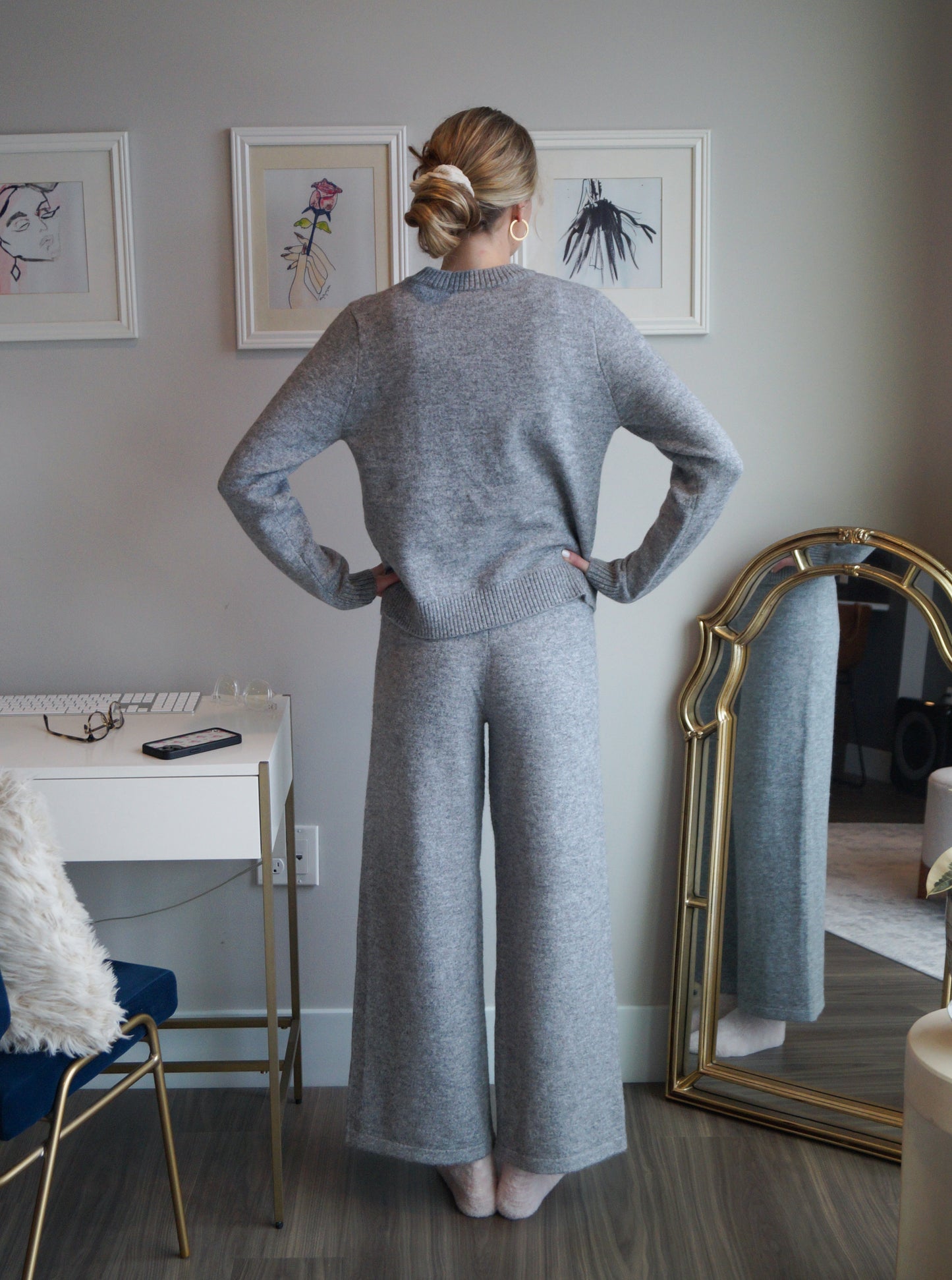 Cozy Knit Lounge Set (heather grey)