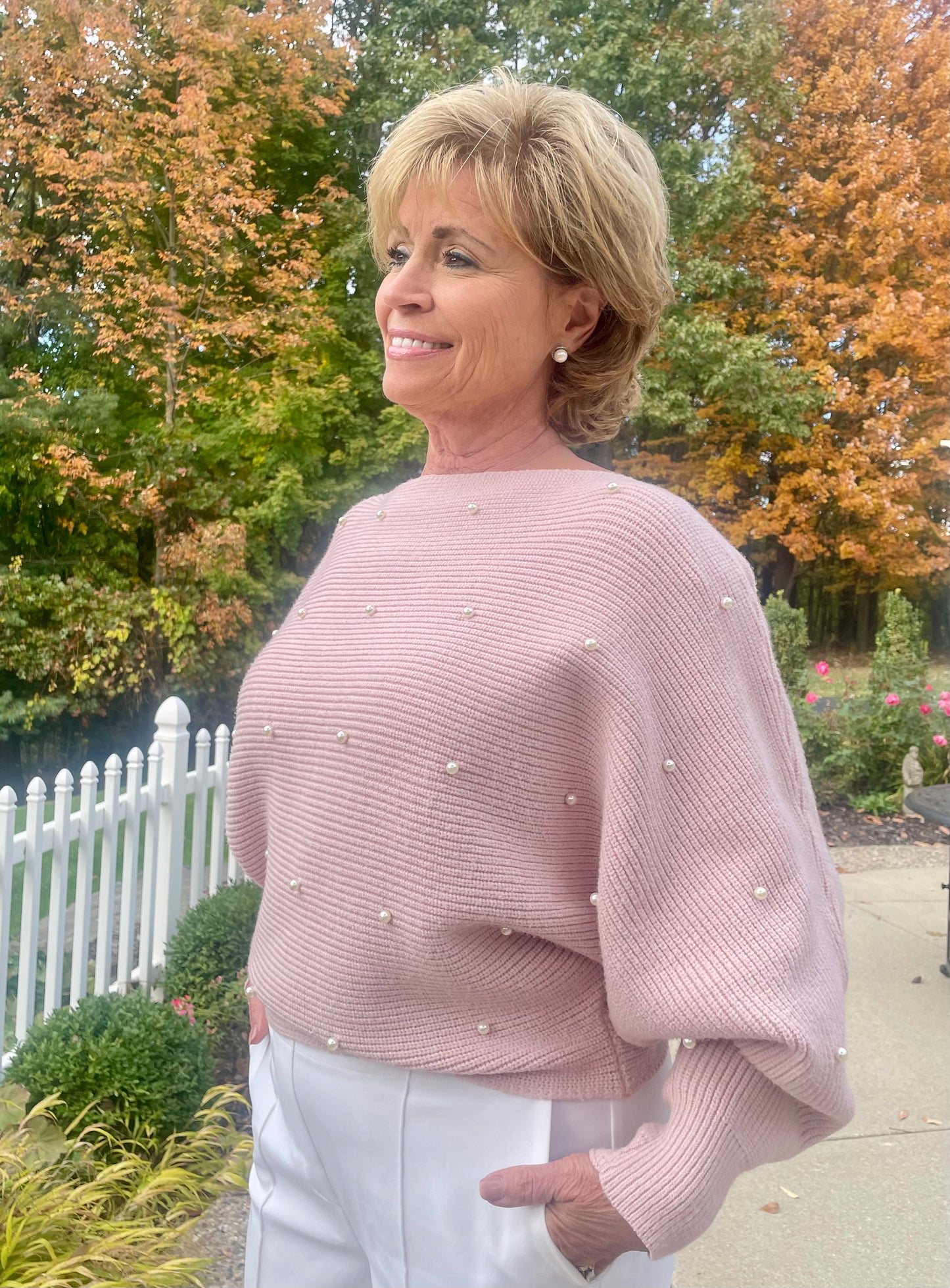 Dainty Pearl Embellished Sweater