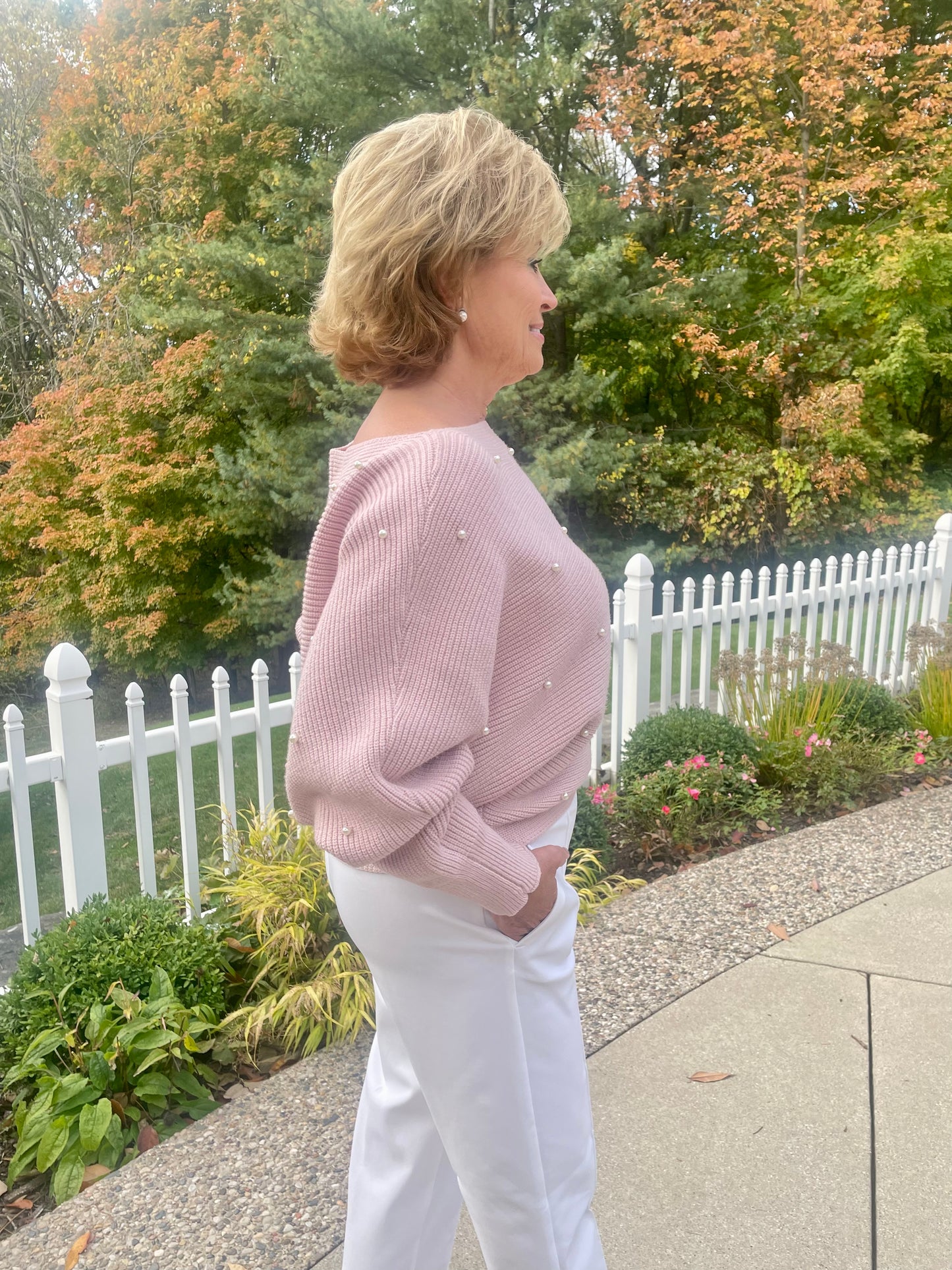 Dainty Pearl Embellished Sweater