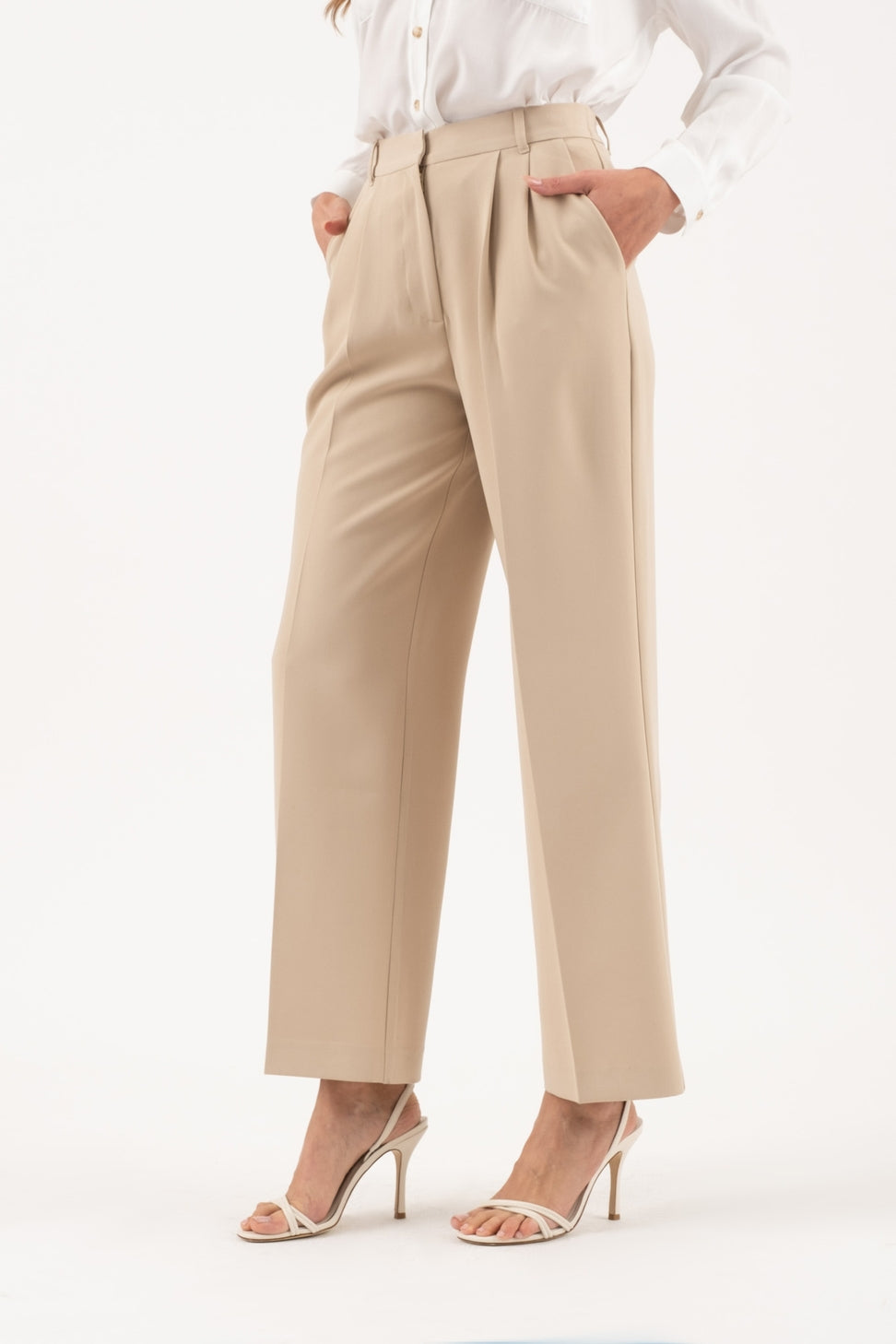 High Waisted Wide Leg Dress Pant