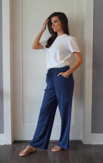 Seaside Linen Pants (blue)