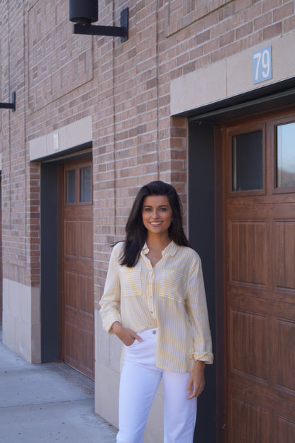 Striped Button Down Shirt (lemon)
