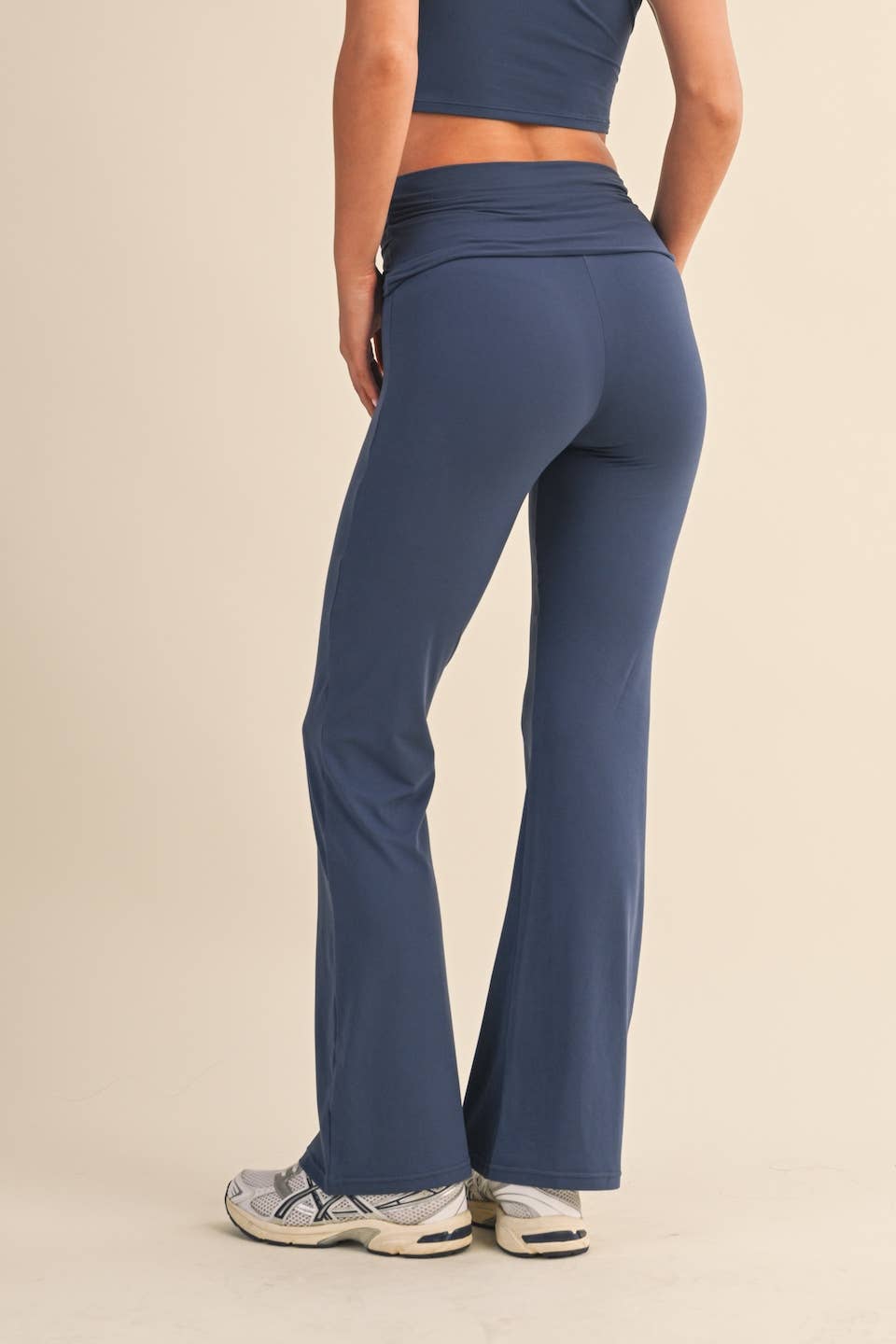 Soft Knit Jersey Flare Leggings (navy)