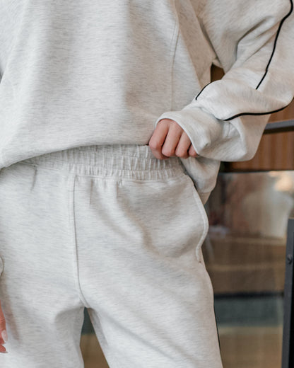 Straight-Leg Piping Pant (Heather Grey/Black)