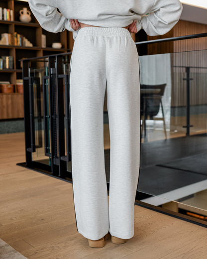 Straight-Leg Piping Pant (Heather Grey/Black)