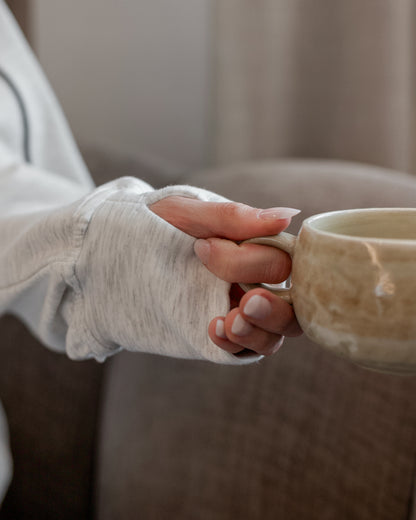 Piping Detail Mock Neck Top (Heather Grey/Black)