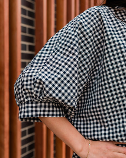 Nantucket Gingham Puff Sleeve Blouse
