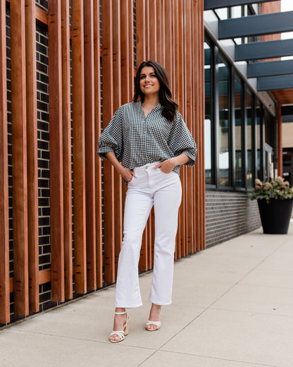 Nantucket Gingham Puff Sleeve Blouse