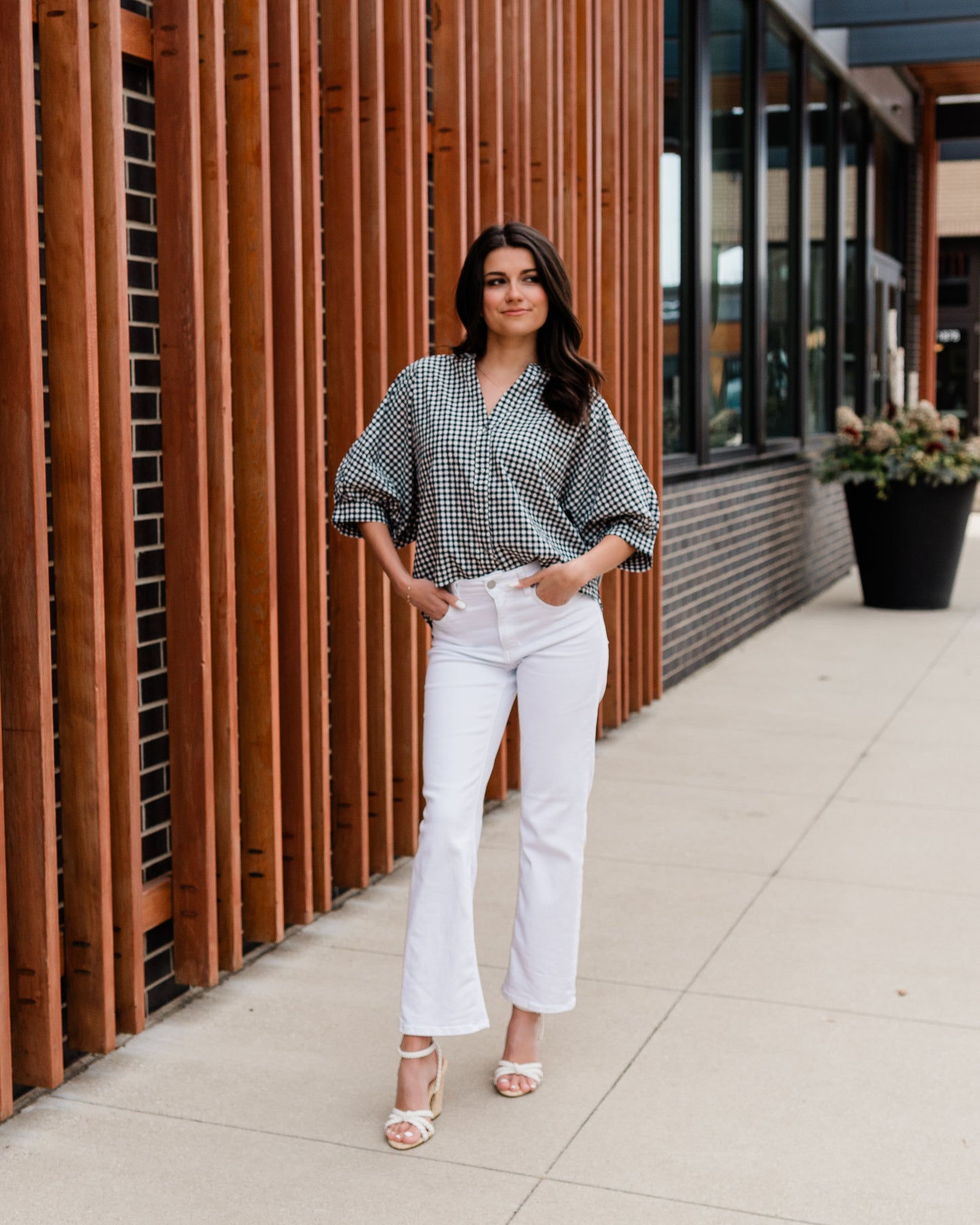 Nantucket Gingham Puff Sleeve Blouse