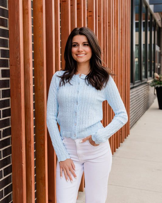 Baby Blues Pointelle Cardigan