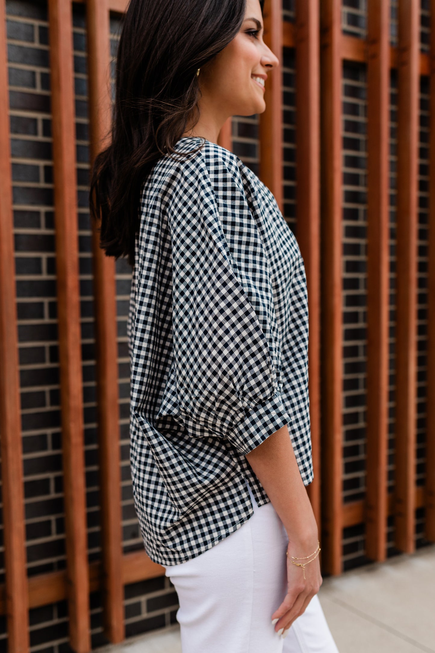 Nantucket Gingham Puff Sleeve Blouse