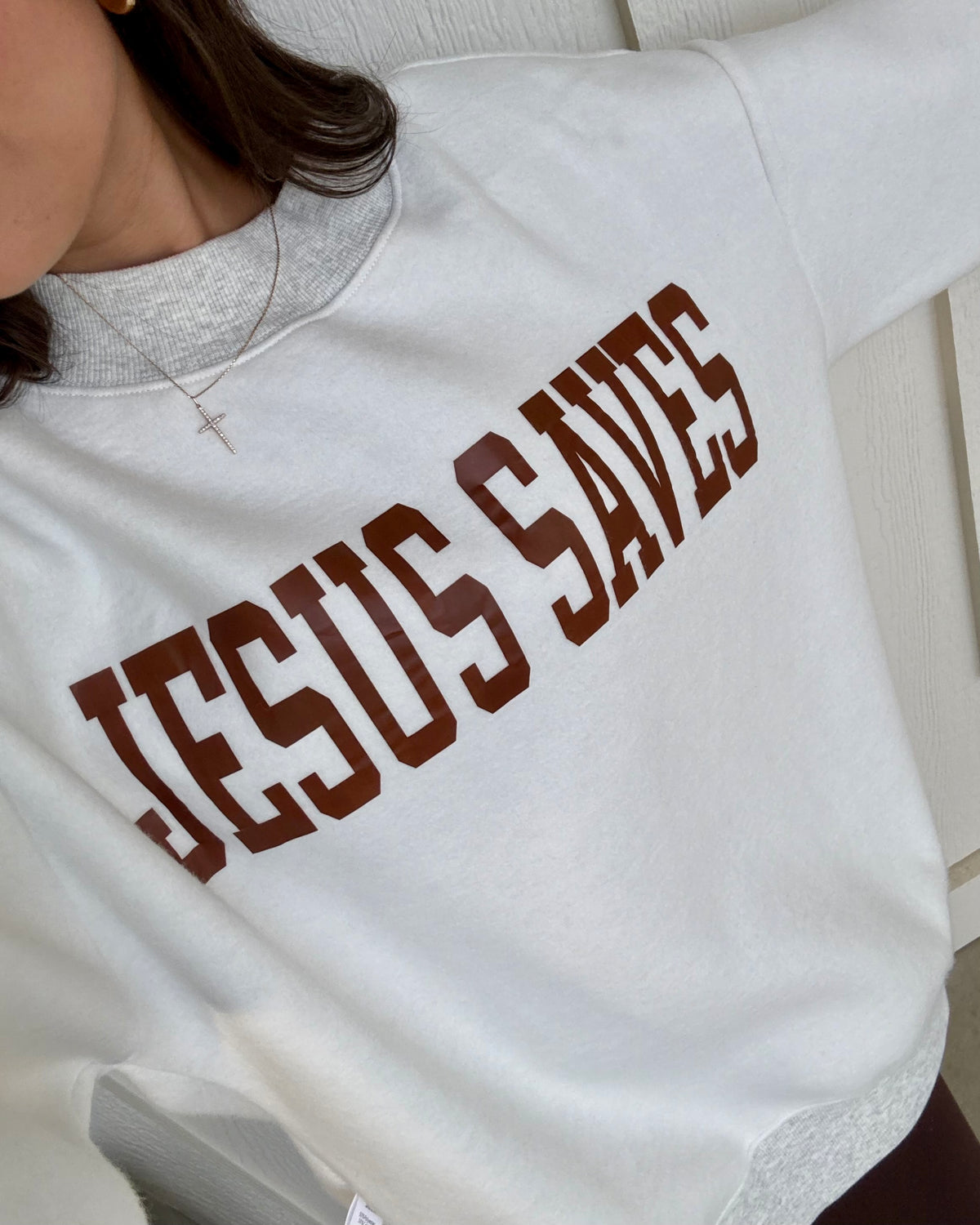 Jesus Saves Reversible Mock Neck Sweatshirt