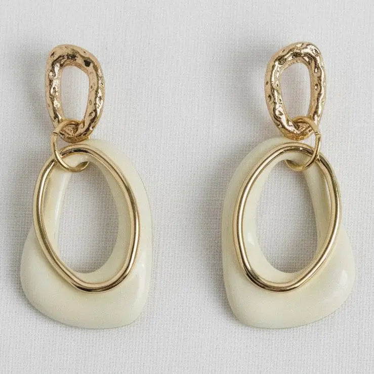 Double Link Oval Drop Earrings