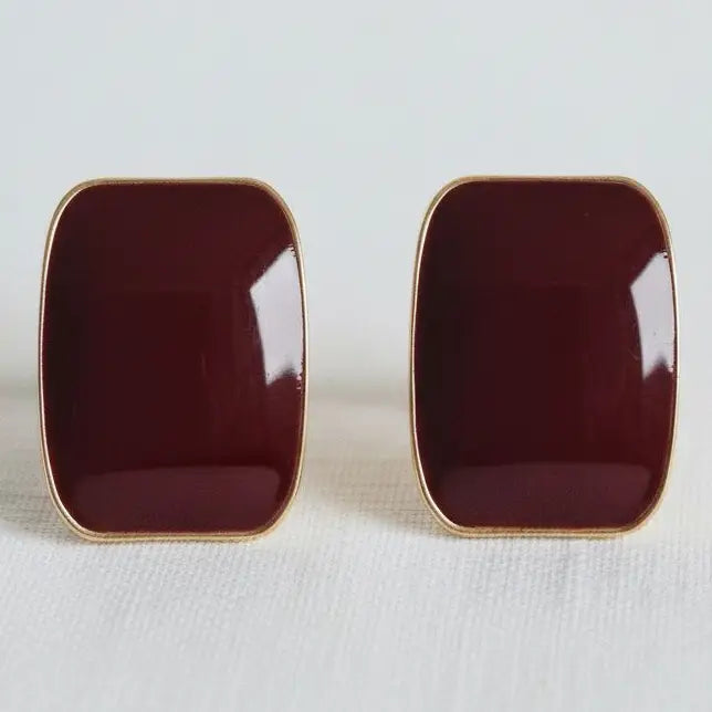 Rounded Rectangle Stud Earrings