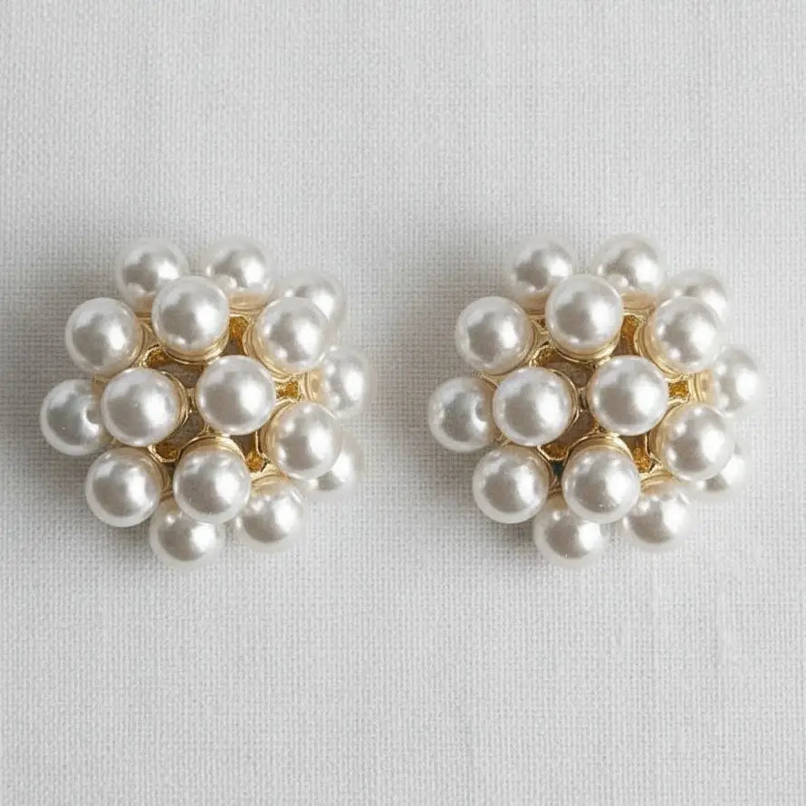 Pearl Cluster Stud Earrings