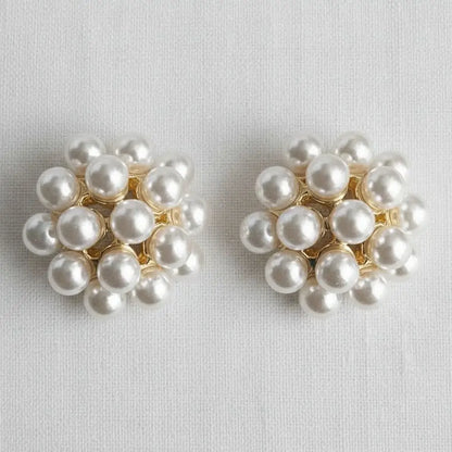 Pearl Cluster Stud Earrings