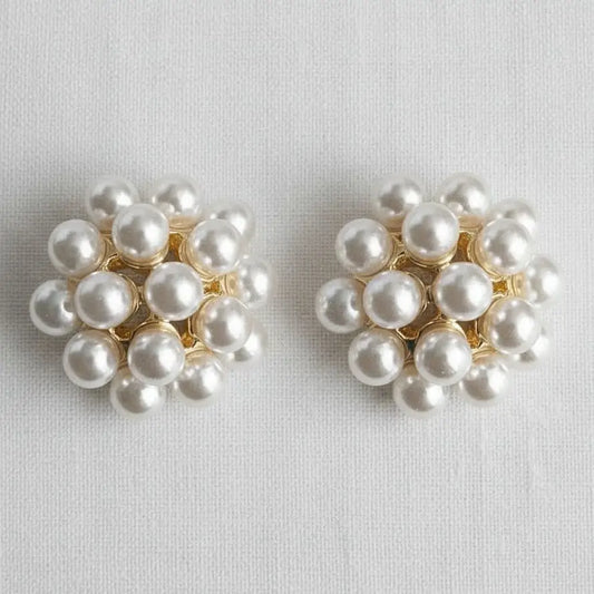 Pearl Cluster Stud Earrings