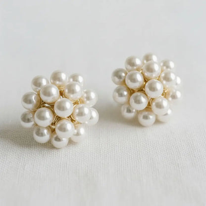 Pearl Cluster Stud Earrings