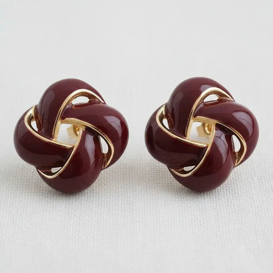 Geometric Knot Stud Earrings