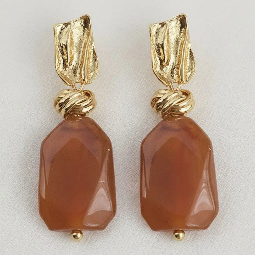 Amber Statement Drop Earrings