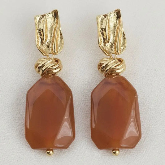 Amber Statement Drop Earrings