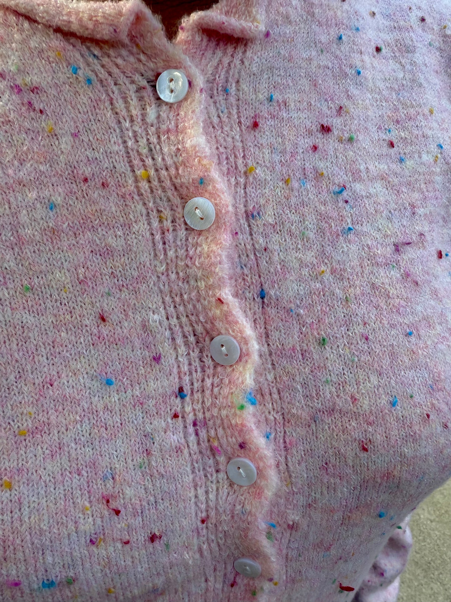 Funfetti Pink Button-Down Cardigan
