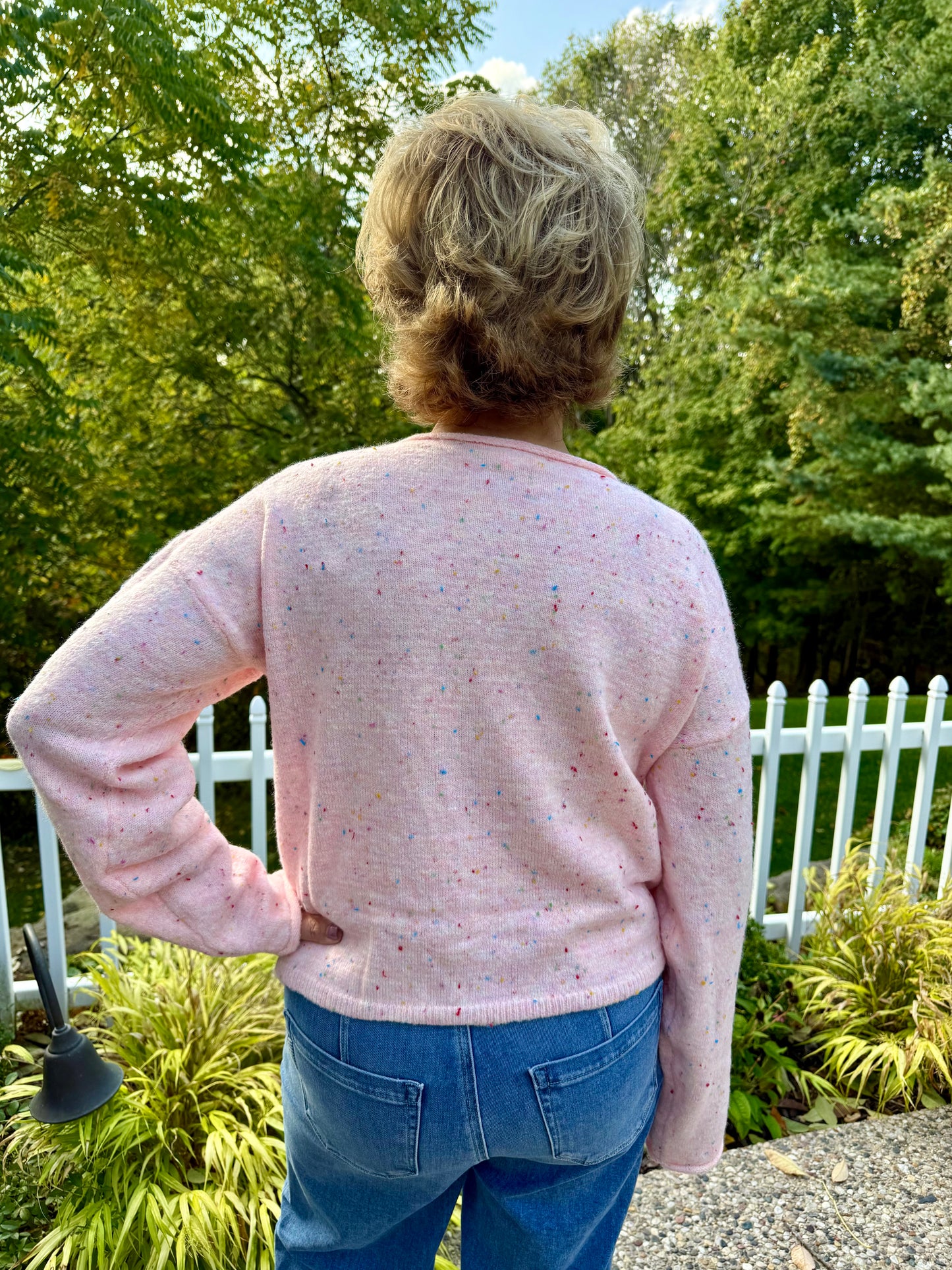 Funfetti Pink Button-Down Cardigan