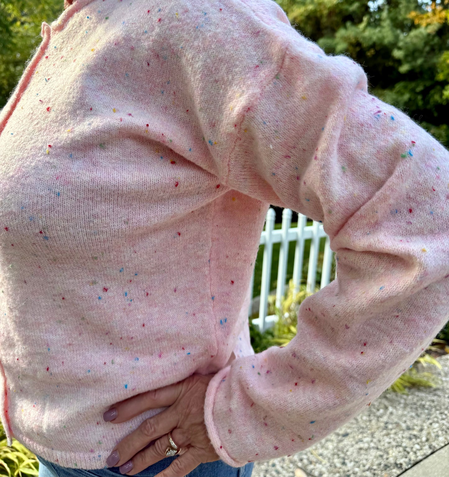 Funfetti Pink Button-Down Cardigan